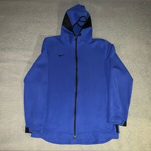 Nike Dri Fit Zip Up Hooded Jacket Royal Blue
